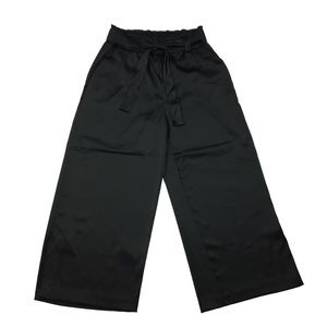 Joie Petite Satin Wide Leg High Waisted Palazzo Pants